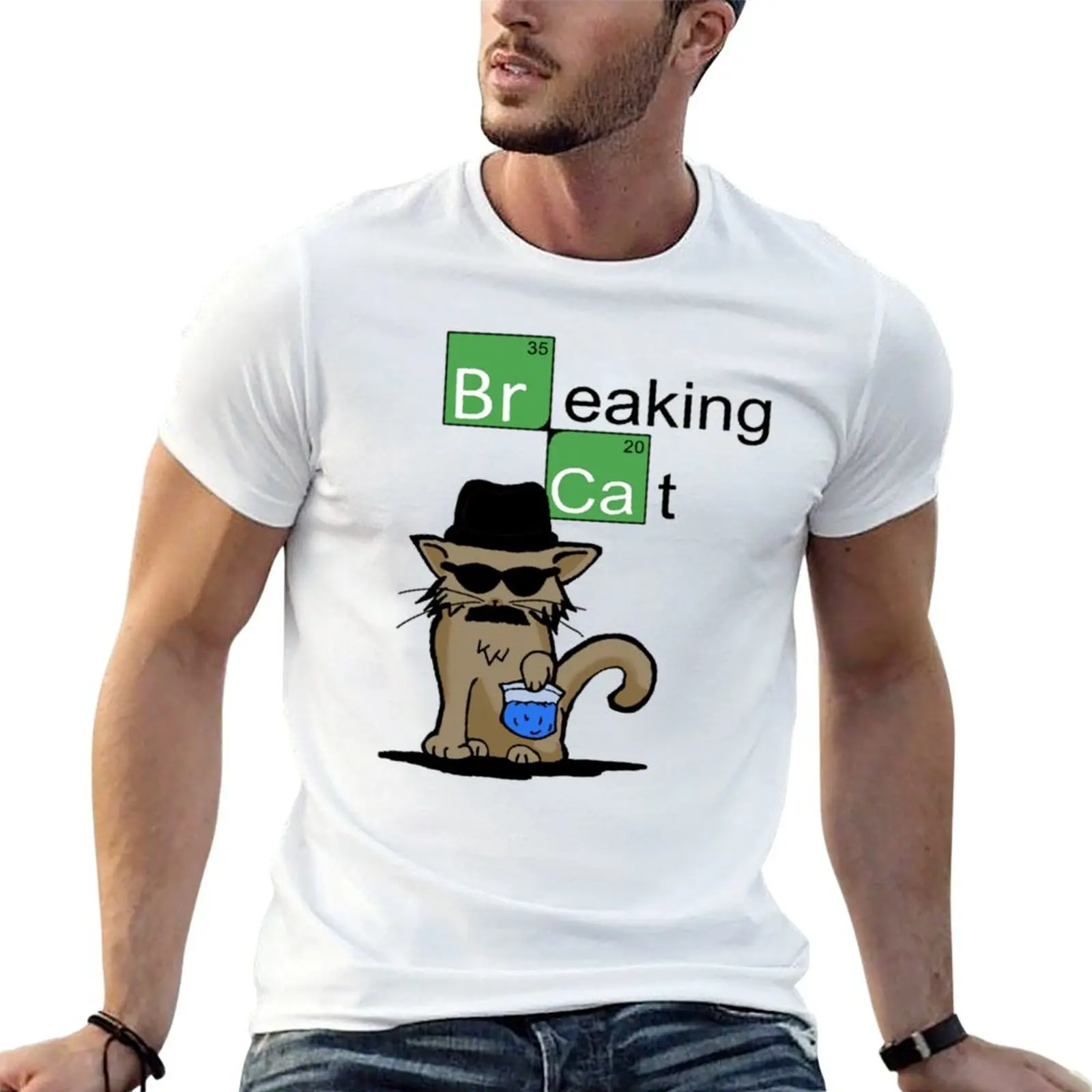 Breaking Cat T-Shirt t shirts cotton 100% funny t shirts man man t shirts for men casual T-shirt