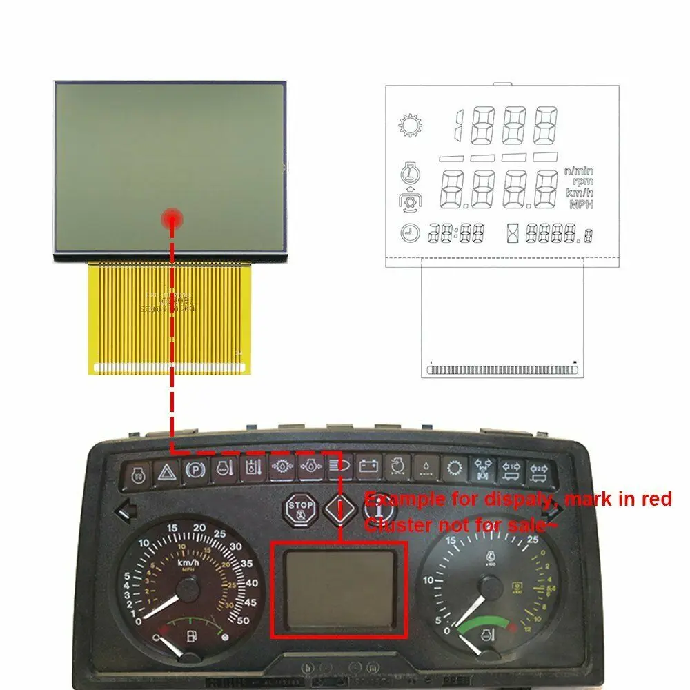 

Instrument Cluster Dashboard LCD Display For Massey Ferguson John Deere 6320SE tractors Tacho Meter Pixel Repair