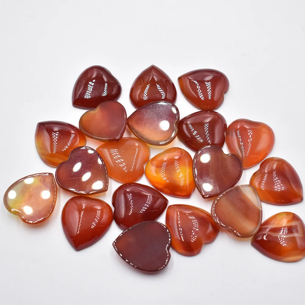 Großhandel 20 Stück/Set Modische 25mm Natürliche Tigerauge Stein Rosenquarz Herzförmige Cabochons Perlen für Schmuckherstellung – Detail 5