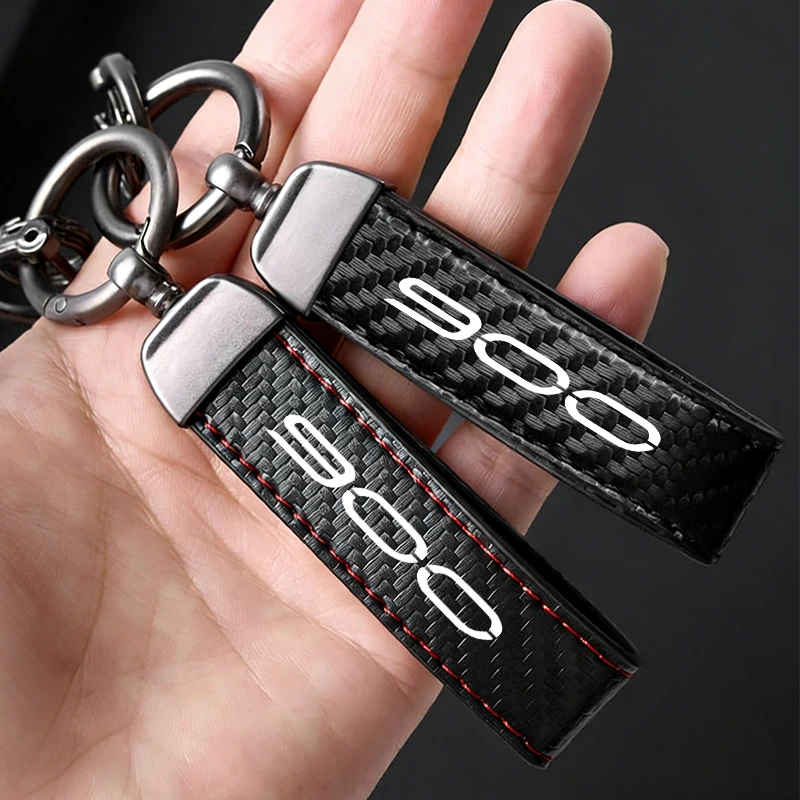 For Z900 Z900RS Z900SE Z 900 2017-2023 2024 2025 2026 Motorcycle Carbon Fiber Patterned leather rope Keychain Keyring key ring
