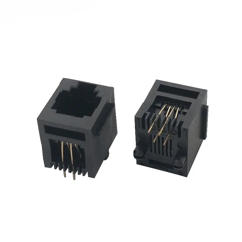 

15 шт. RJ11 четырехъядерная телефонная розетка 6P4C вертикальная розетка RJ14 подключаемый интерфейс DIP полностью пластиковый ухо 180 градусов