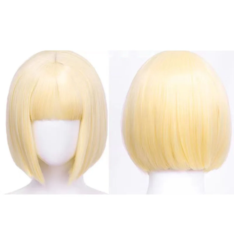 

Киберпанк Циу Парик Косплей Парик Желтый Короткий Парик