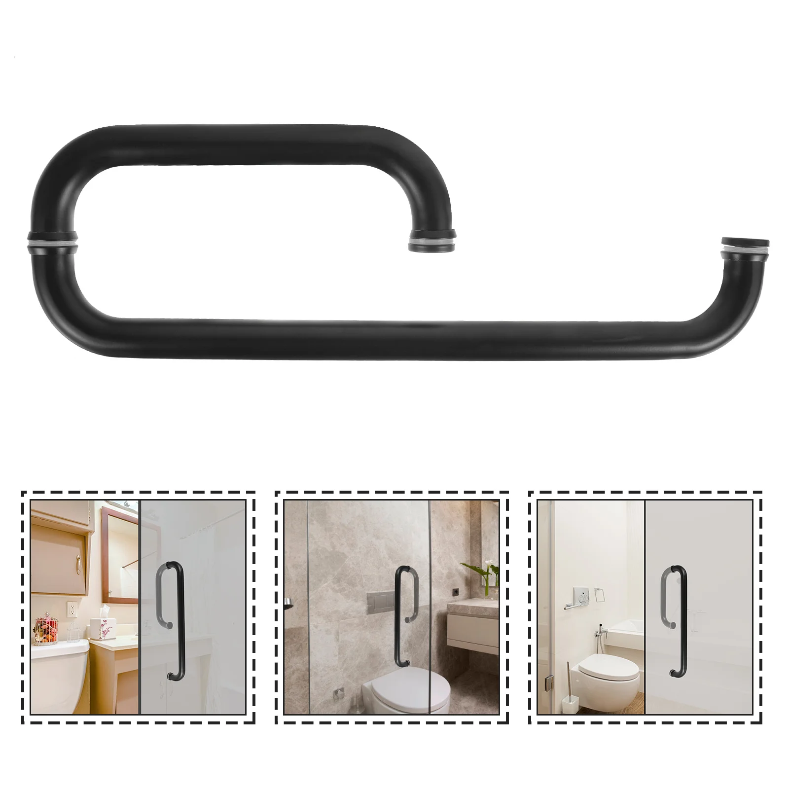 

Replacement Shower Door Handle Stainless Steel Sliding Glass Door Pull Handle Durable Strong Metal Pull Knob for Home