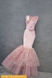 Pink mermaid dress / lace evening gown / handmade 30cm doll clothing outfit For 1/6 Xinyi FR ST BB Doll / girls toys