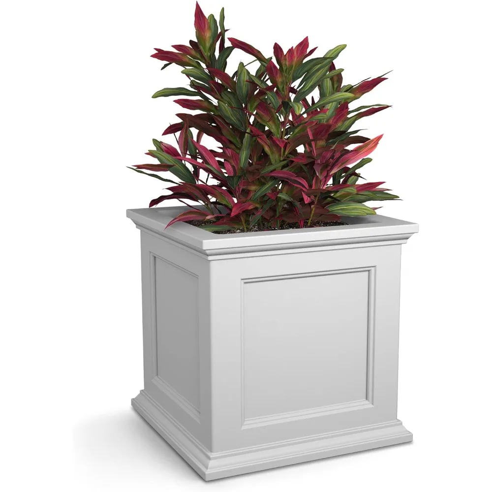 

Mayne 5825W Fairfield Square Planter, 20in L X 20in W X 20in H, White