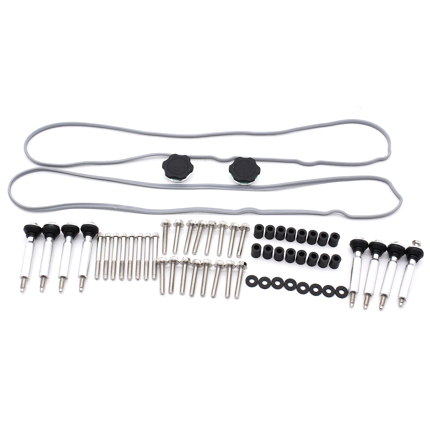 2set Black Smooth Cast Aluminum Valve Covers With Coil Mounts And Covers For GM LS Chevrolet Small Block V8 4.8L 5.3L 5.7L 6.0L