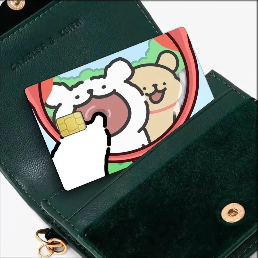 Cartoon Line M-Maltese Dogs  Waterproof Film Skin Cover Credit Card Stickers Debit Front Bank Bus Pass