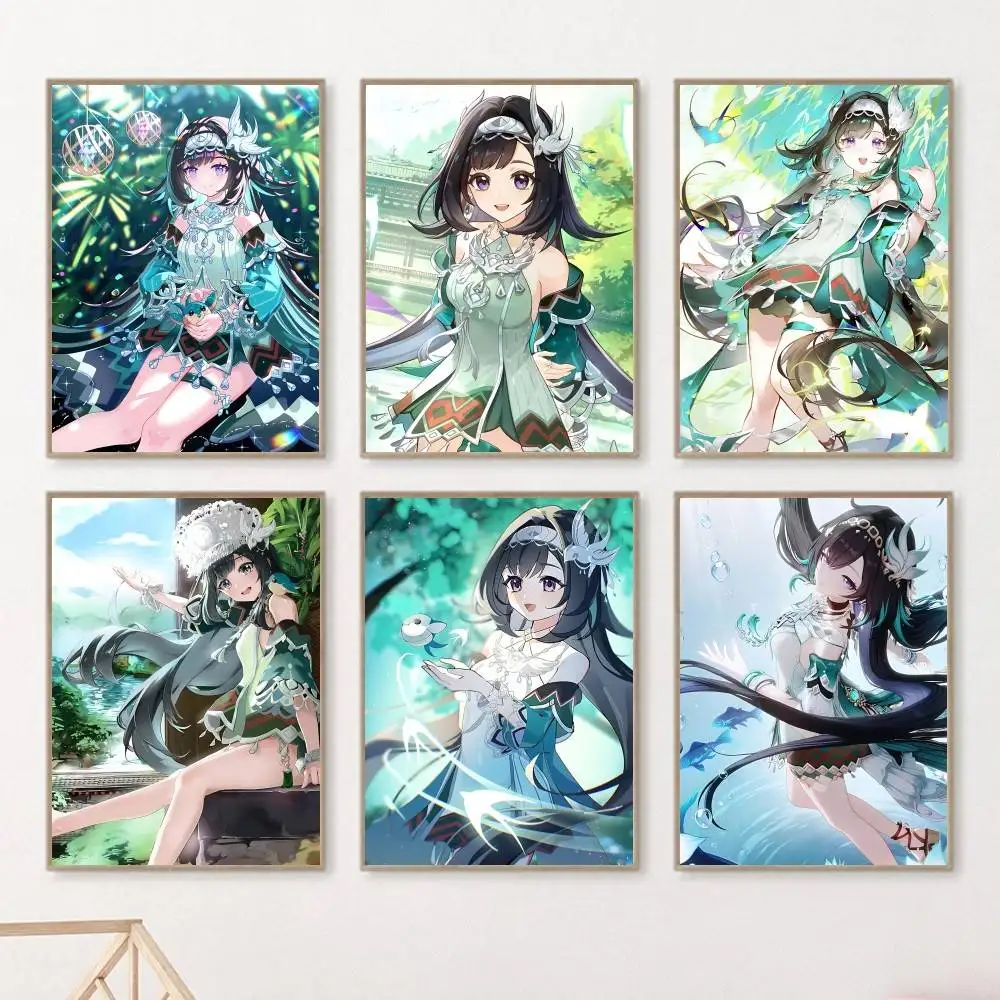 Game Genshin Impact Lan Yan Posters HD Print Vintage Wall Art Decor for Home Study Room