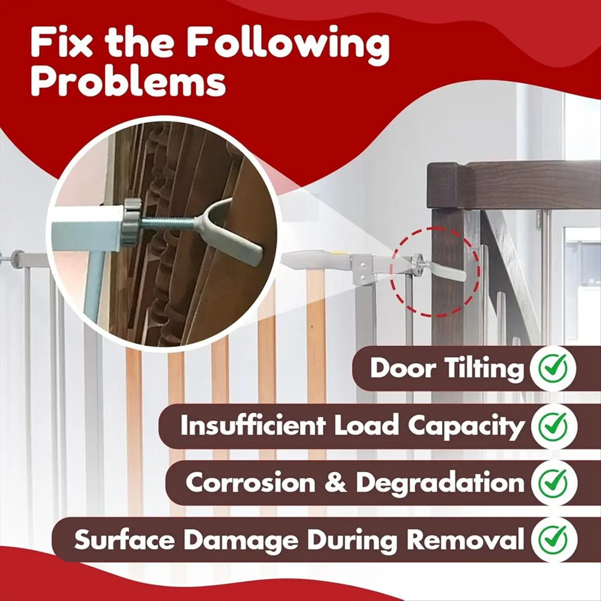 Nieuwe 4-pack babyhek leuningadapter Y-spindelstangen M10 (10 mm), schroefdraad voor op druk gemonteerde veiligheidspoorten voor baby's en huisdieren