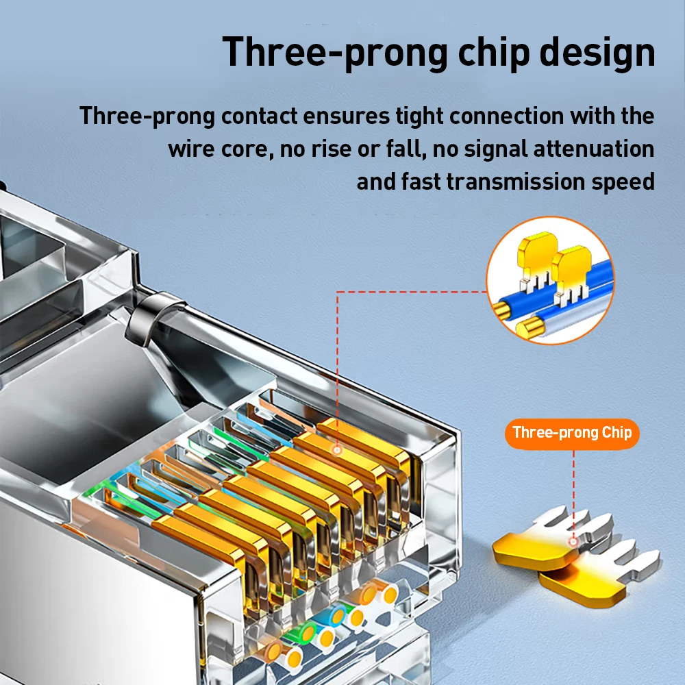 Natalink Cat6 RJ45 Connector Network Modular Two-Piece Design Plug Connector 8P8C for Ethernet Cable RJ45 Crimper Connector Plug