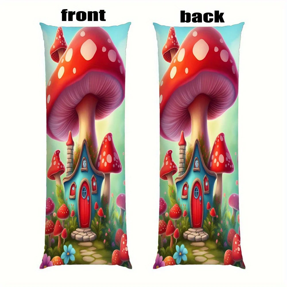 Mushroom-shaped Full-body Support Pillowcase, Measuring 50.8x137.16 cm - Reversible, Breathable, and Comfortable, Suitable for S