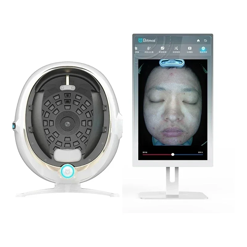 Facial Analyzer Monitor Machine Magic Mirror Portable Testing English 3D Skin Care Detector Face Camera Test Analysis Newest