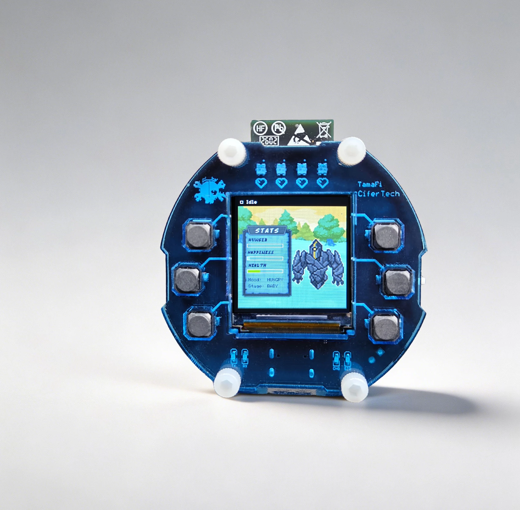 New Finished TamaFi Smart Virtual Pet Firmware Version V2.0 ESP32-S3 WiFi Interactive Virtual Electronic Pet