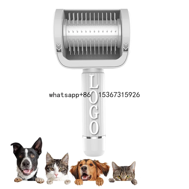 Wholesale Customize Pets Fast Knotting Hair Groomer Dog Self Cleaning Cat Slicker Grooming Removal Brush Electric Comb For Pet