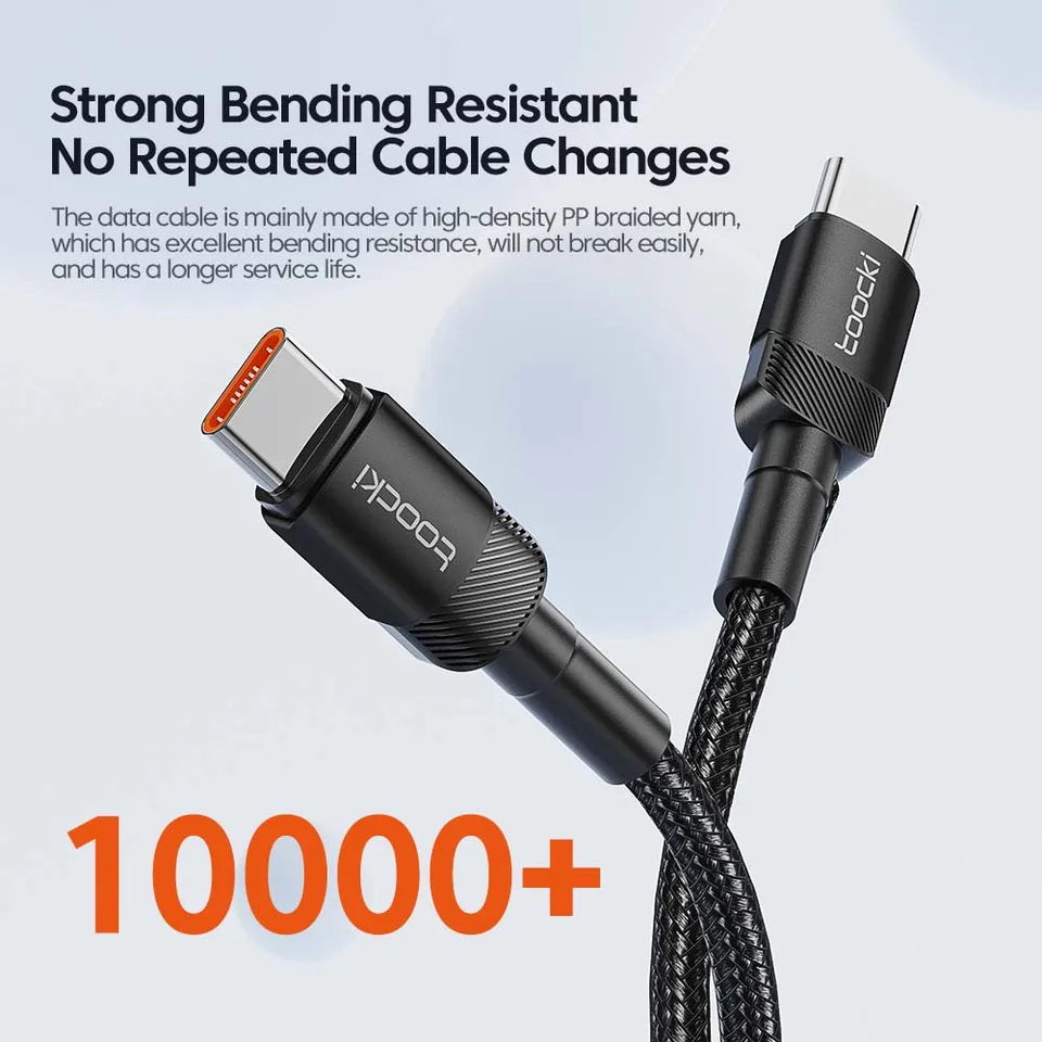 Toocki Cable de 100W tipo C a USB C, PD 3.0, carga rápida 4.0, tipo C a tipo C para iPhone 15, Macbook, Samsung, Xiaomi 6