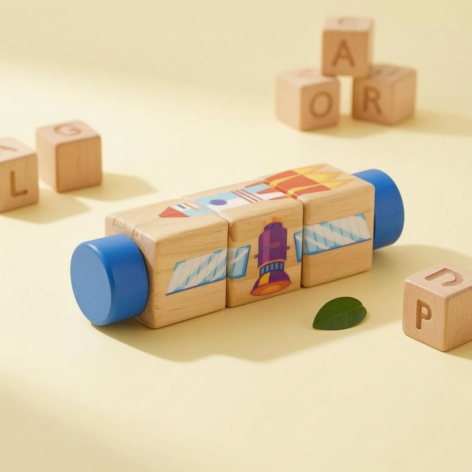 

Wooden Rotating Block Puzzle Hand-Eye Coordination Three-Block Rotating Puzzle Brain Teaser Game Spatial Awareness for Children