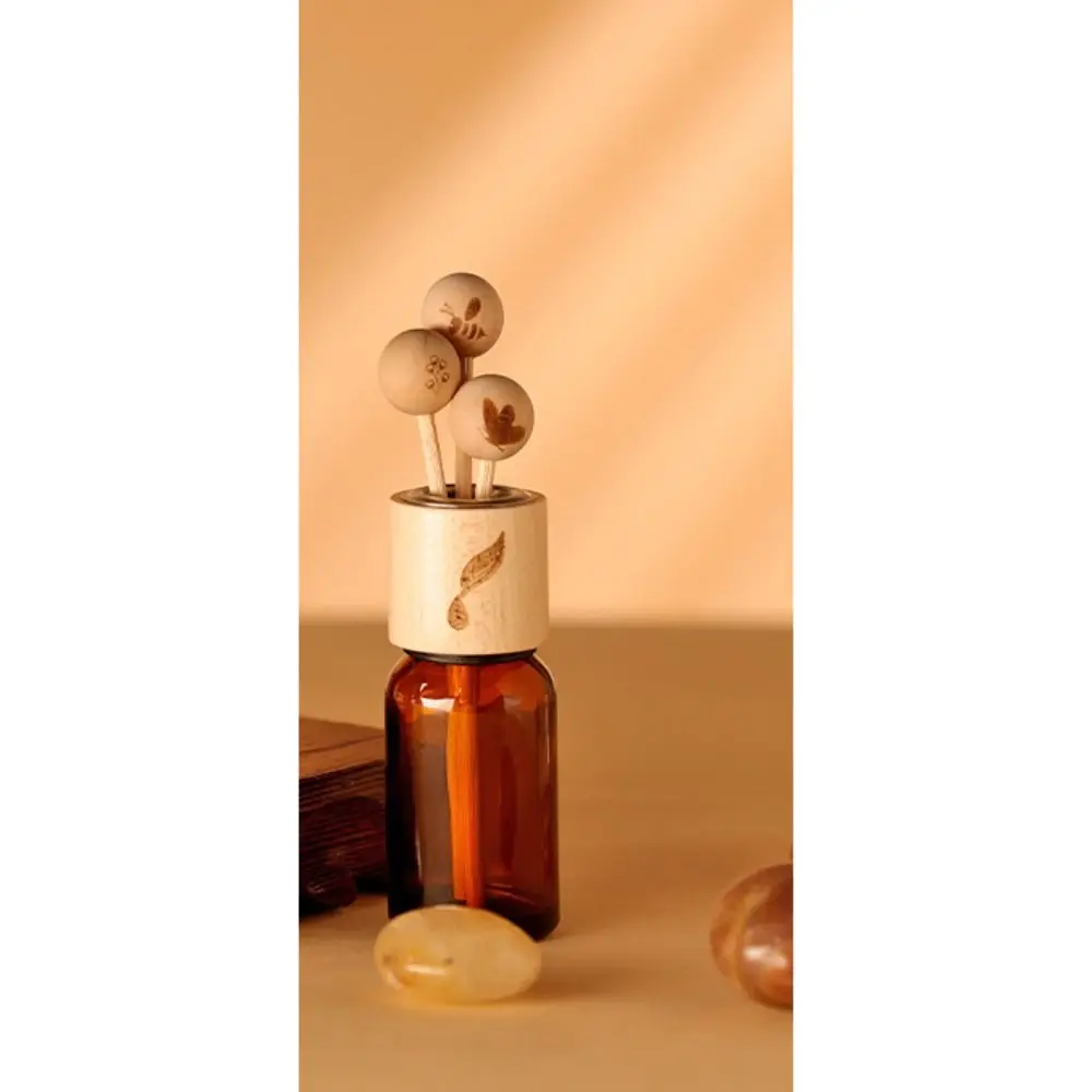 Beech Wood Ball Lid for Essential Oil Wood Color DIY Decoration No Fire Aroma Diffuser Sticks Fireless Vine Branch Living Room