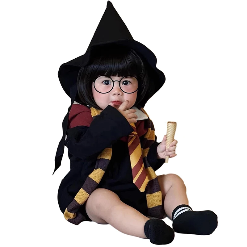 Uniforme escolar mágico para niño pequeño, disfraz de Halloween, disfraz de bruja mago para niña