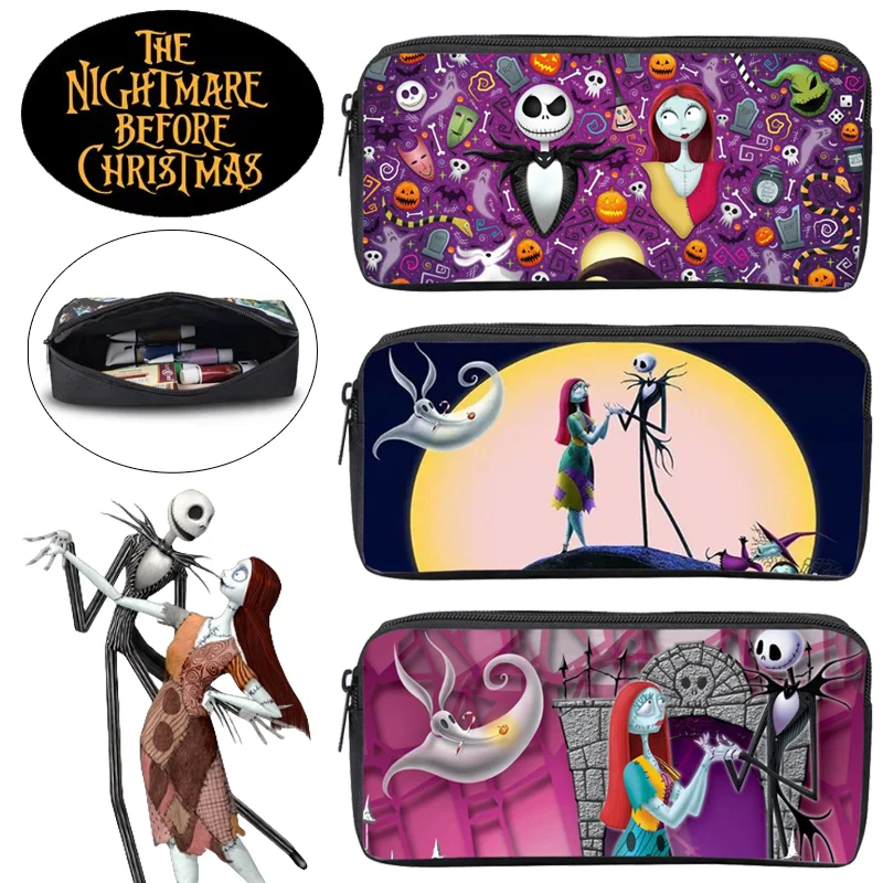 The Nightmare Before Christmas Pencil Case Cartoon Large Capacity Pen Bag Student Stationery Organizer School Office Supplies