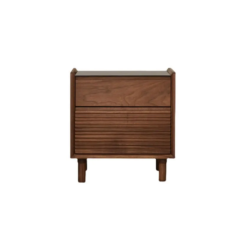 

Nordic simple solid wood, black walnut bedside table Japanese style, modern Italian style locker bedroom
