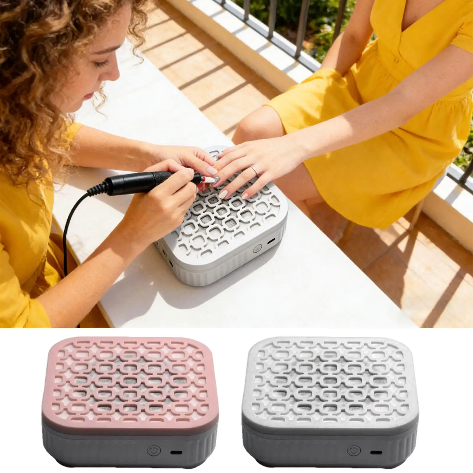 

Мощный пылесборник для ногтей, 5500 об/мин, портативный перезаряжаемый тихий 2 режима с фильтром для гель-лака, педикюра, чистки домашнего салона