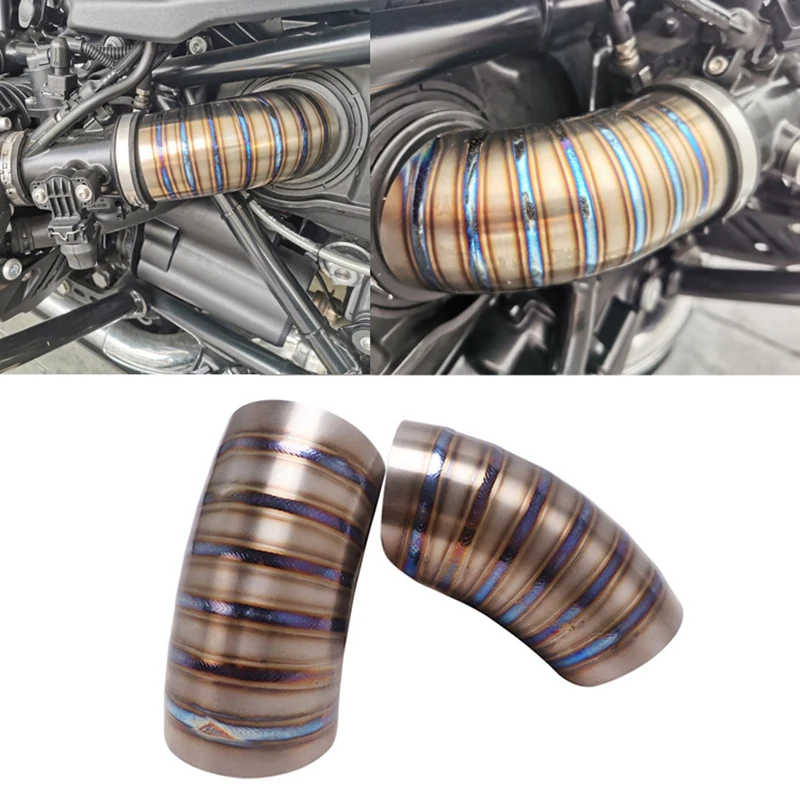 2Pcs Titanium Air Intake Protective Cover Intake Pipe Protective For -BMW Ninet R Nine T Pure Racer