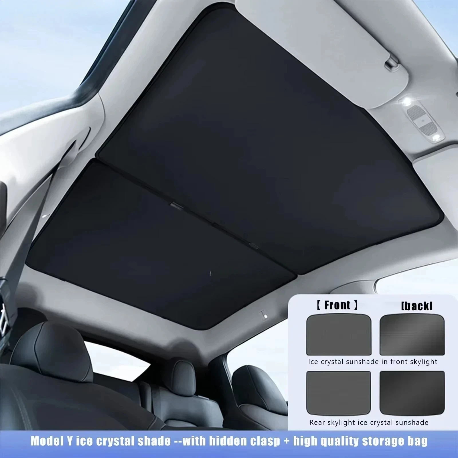 Auto Parasole Tetto Apribile Per Tesla Modello 3 Modello Y 2021-2023 Fibbia Sun Pare Anteriore Posteriore Lucernario di Vetro Accessori di Isolamento termico