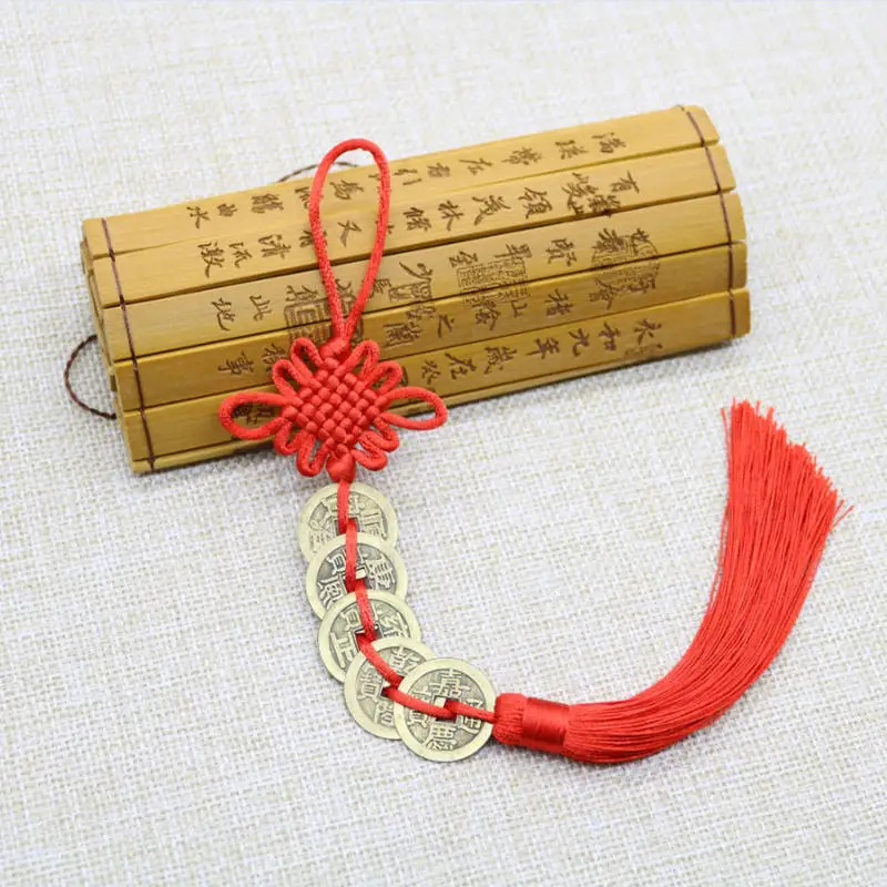 Good Fortune Lucky Charms Fengshui Car Decor CHING Mascot Protection Home Copper Coins Chinese manual Knot Ancient Prosperity