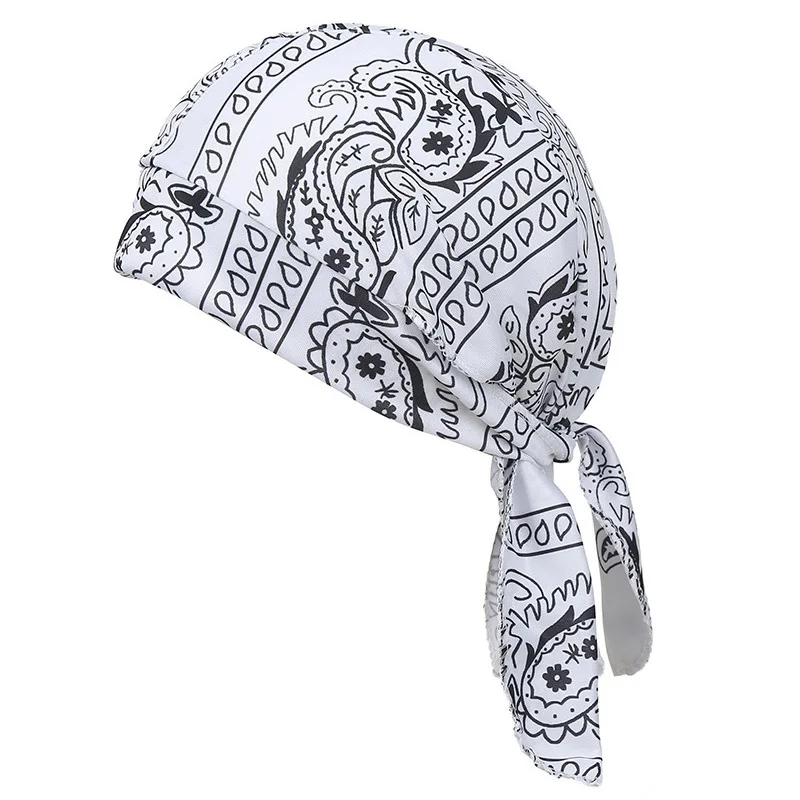 AliExpress NONE New Women Men Turban Hat Cashew Printed Elastic Cloth Beanie for Cycling Sports Fashion Hats Summer 10 Colors