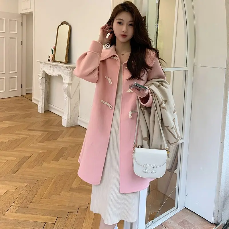 Double-sided cashmere coat women's medium and long 2023 new spring and autumn small man foreign style age reduction