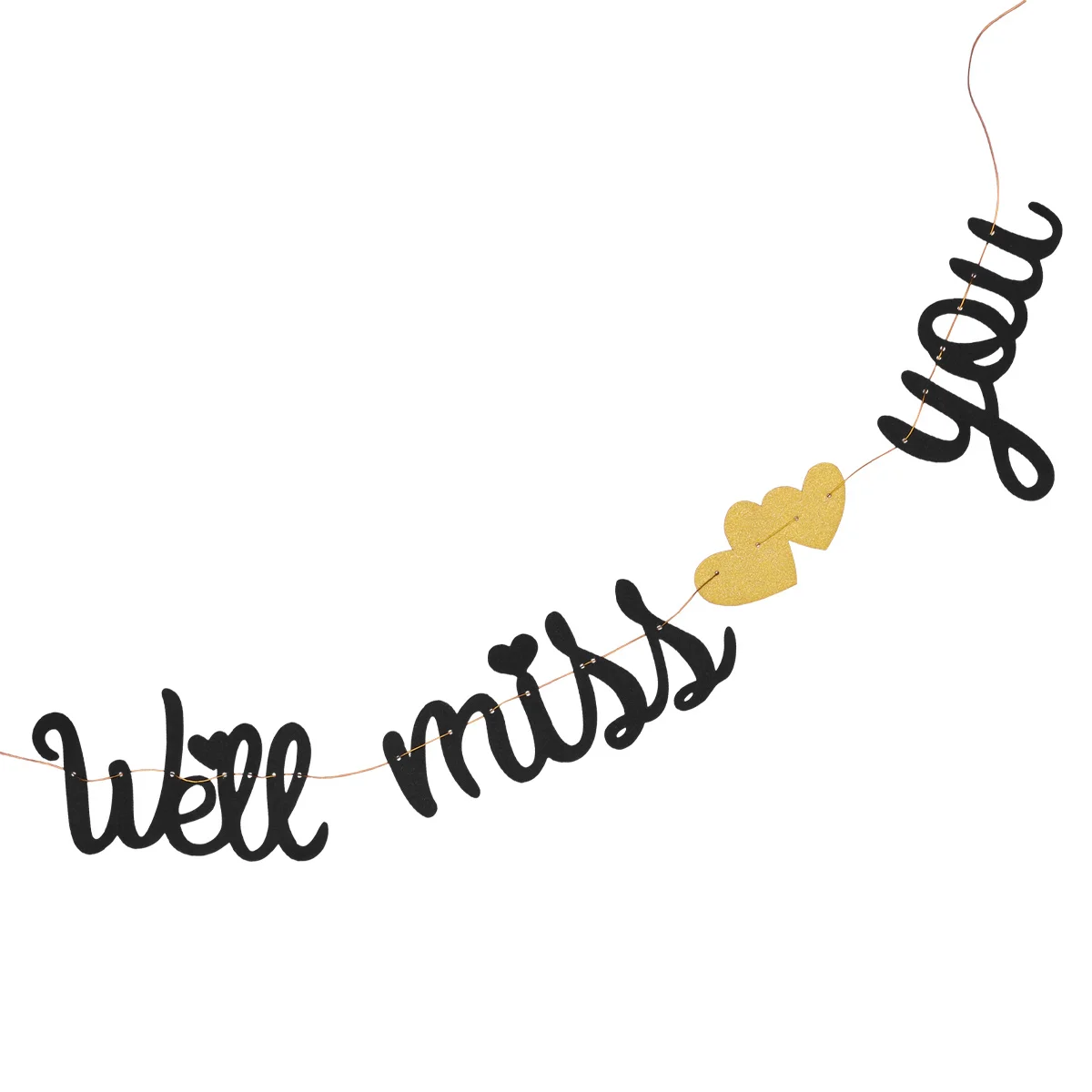 

Glitter Banner Black Heart Letter Print Bunting Party Flag Retirement Garland Hanging Decoration Diy Supplies Wall Ceiling