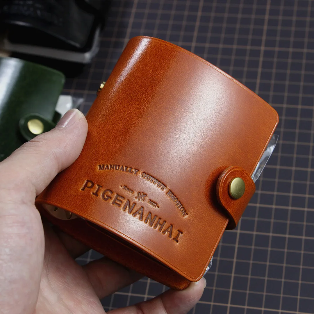 MINI A8 SZIE Handmade Vegetable Tanned Cowhide Handbook American Portable Mini Book Notebook Diary Book