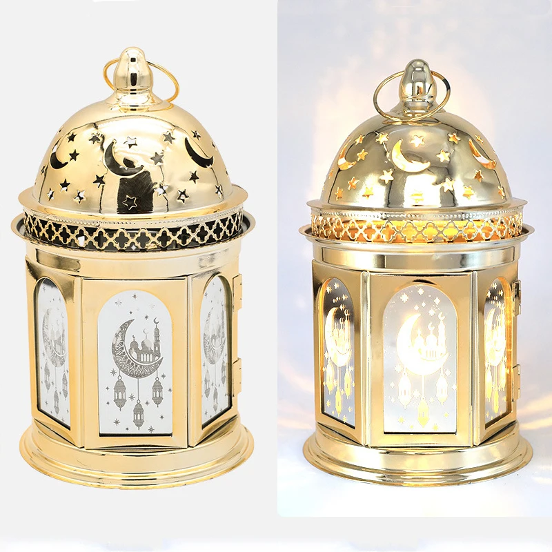 Battery Operated Music LED Lantern Light Ramadan Decoration 2025 Eid Mubarak Night Light Ramadan Kareem Eid Al Adha Party Supply