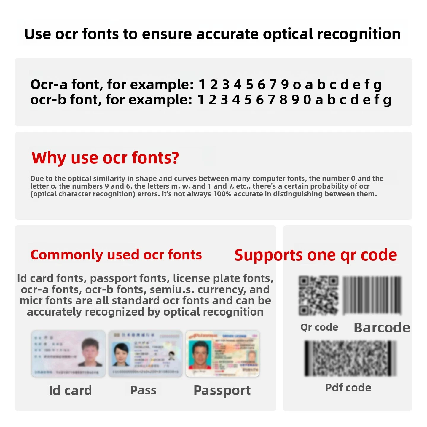 OCR Character Recognition Module Handheld QR Code Scanner Gun ID Card Passport Document Digital Identification Scanner