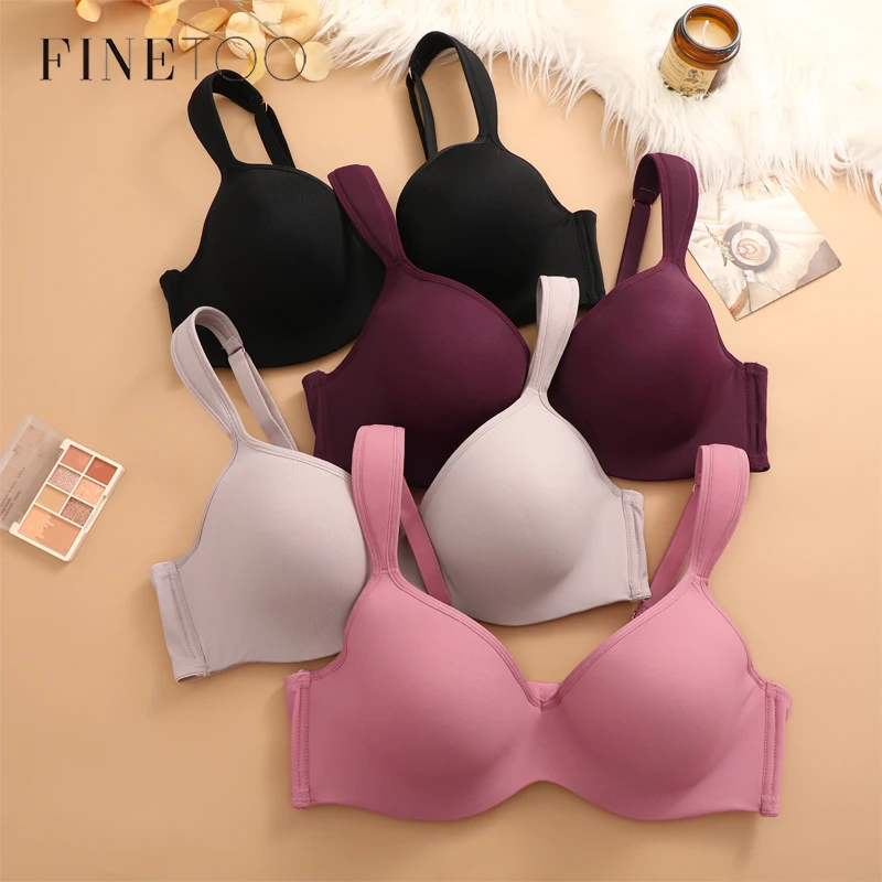 FINETOO Large Size Support Bras For Women Sexy Beautiful Back Seamless Bra One-piece Wireless Bralette Push Up Sports Brassiere