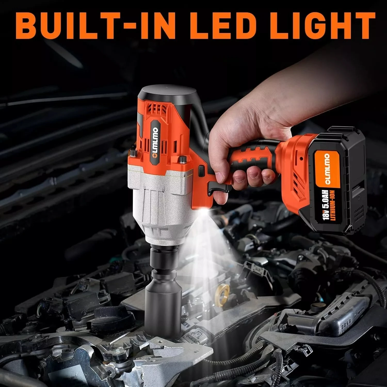 Obeng Impack Tanpa Kabel 1600N.m 3/4" Brushless untuk Baterai Makita 18 Pin, Obeng Impack Elektrik Tugas Berat