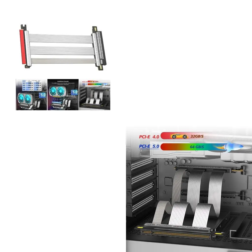 

High PCIe 5.0 Extension Cord Rendering 4090 5090 Support Strengthened Durability D5QC