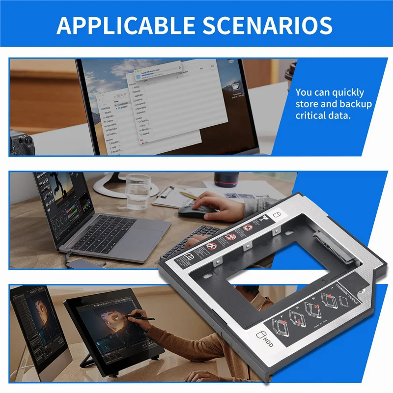 Nieuw! ! Universele Sata 2Nd Hdd Ssd Harde Schijf Caddy 9.5Mm Voor Cd/Dvd-Rom Optische Bay Voor Hdd sataii Sdd Harde Schijf Beugel