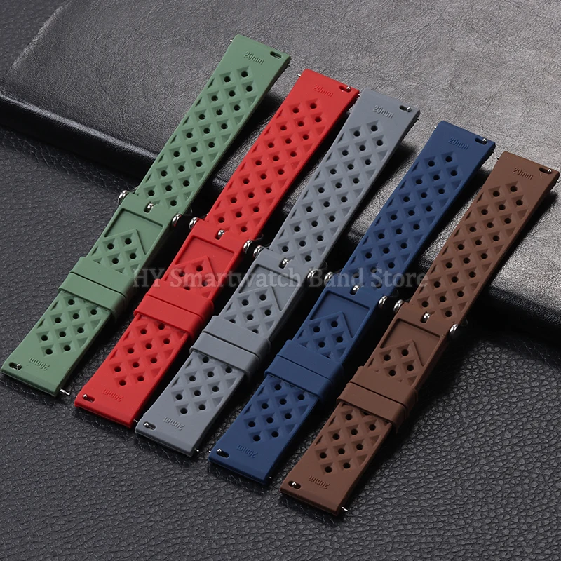 18mm 20mm 22mm Tropic Silicone Watch Strap for Men Women Sport Quick Release Wrist Band Waterproof Rubber Bracelet Accessories