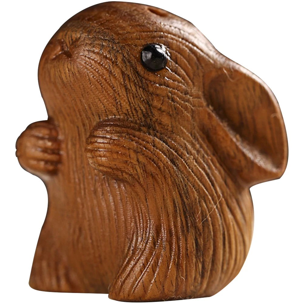 

Rabbit Pendant DIY Crafts Small Zodiac Adornment Keychain Wooden Bunnies Hanging Decor Accessories Wood Bunny Charms Wooden