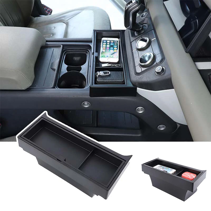 Dual-Layer Car Center Console Organizer Tray For Land Rover Defender 2020-2025 ABS Console Storage Box Tray Interior Accessories