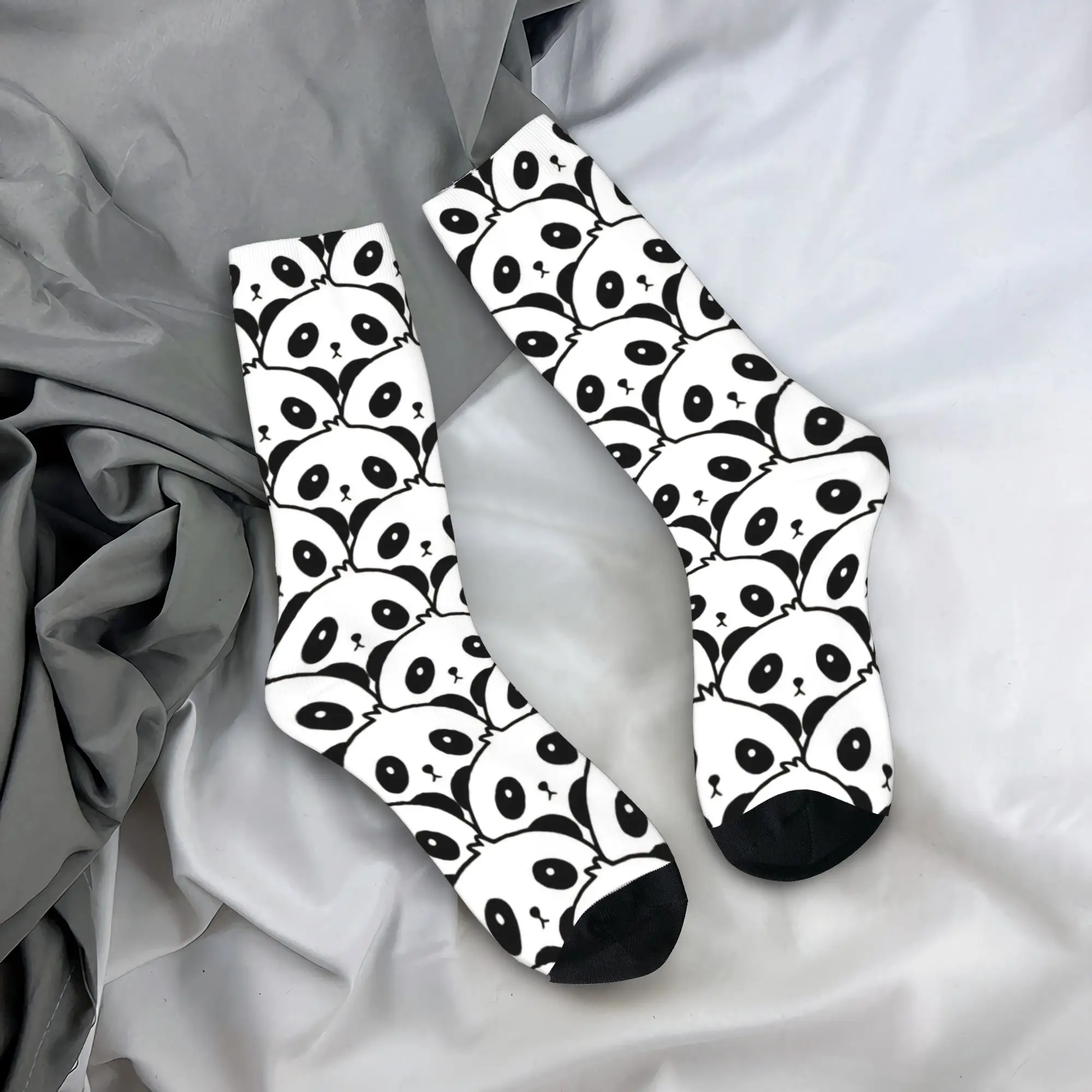 

Cute Panda Face Seamless Pattern Socks Fashion Stockings Men's Warm Soft Running Socks Winter Design Anti Bacterial Socks
