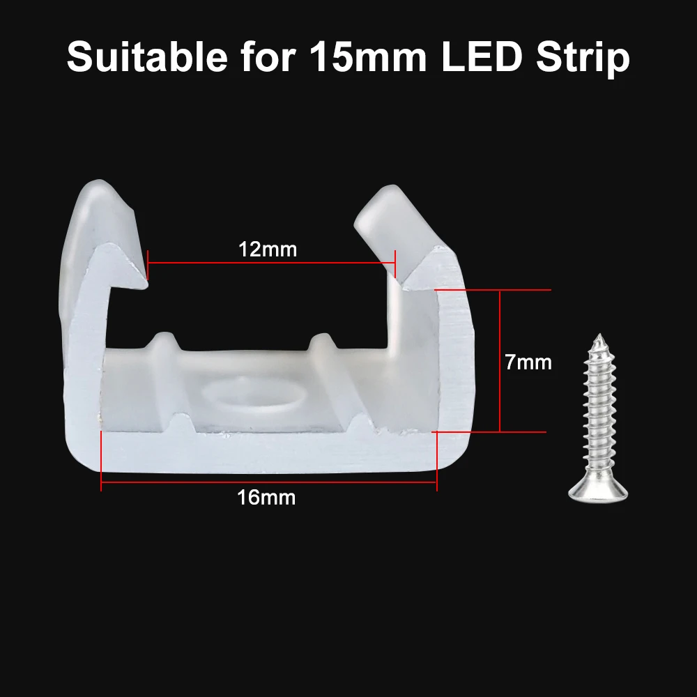 6mm 8mm 12mm 15mm LED Strip Fix Clips Holder Connector Accessories With Screws For 2835 Neon Light Fixing Flexible COB Buckle