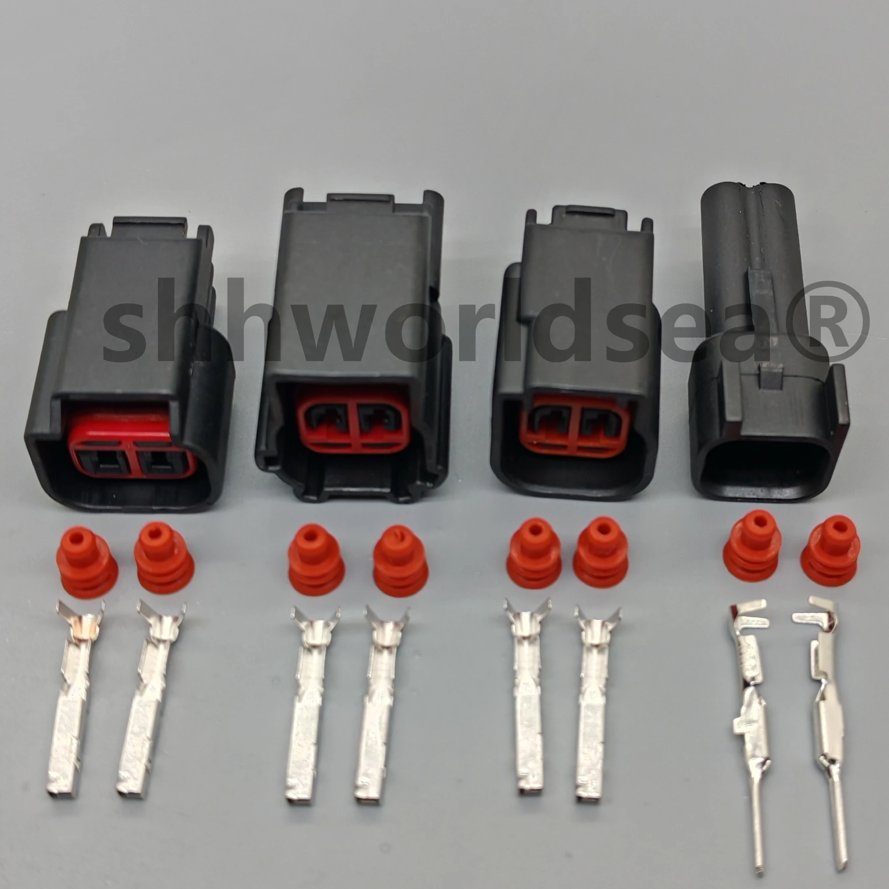 shhworldsea 2 Pin Sealed Wire Connector for Ford 3U2Z-14S411-SLA E-3979 Compatible  LS2 LS3 EV6 EV14 USCAR Fuel