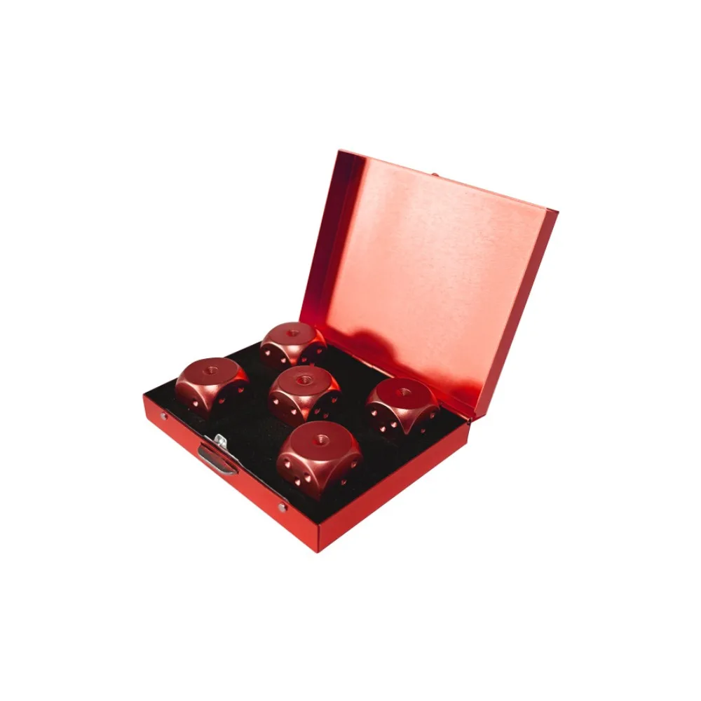 

Aluminum Alloy 5 in1 Metal Dices 6 Sided Figurines Metal Solid Dice Metal Cube Mahjong Sieve Rounded Corners Dice Set