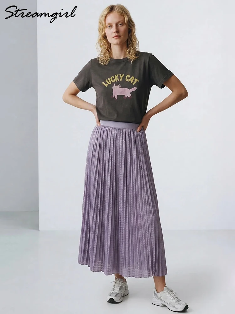 Loose Cat Pattern Printed T Shirts For Women Cotton White Summer Top Graphic Tee For Women Black T Shirt With Cats Print 2026