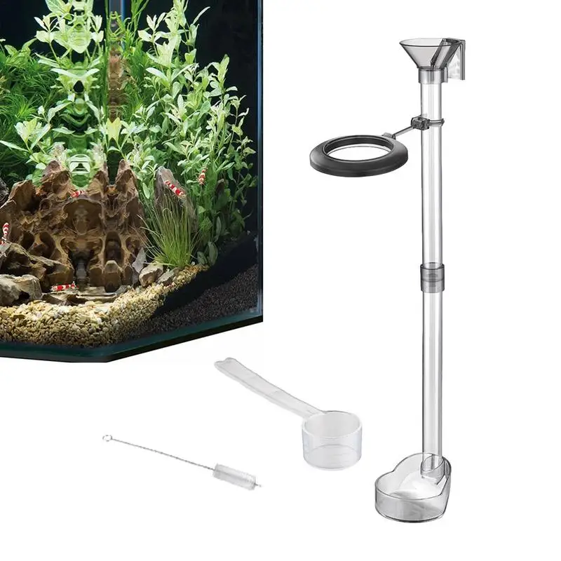 Fish Tank Feeding Tube Fish Tank Shrimp Feeder Tube Feeding Dish Bowls Clear Fish Tank Feeding Supplies Fixed-Point Storage Tube