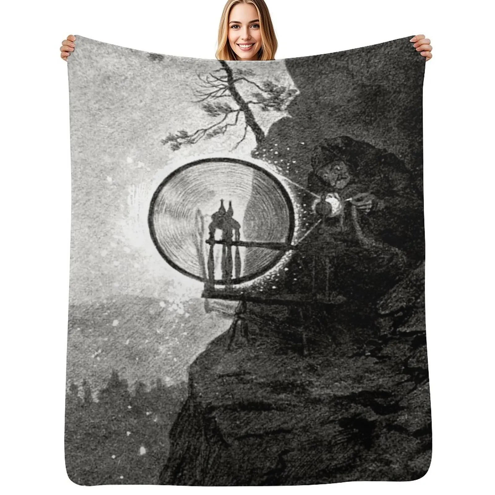 

Theodor Severin Kittelsen The Witch 1892 Throw Blanket Compact Warm Blanket for Car Road Trip