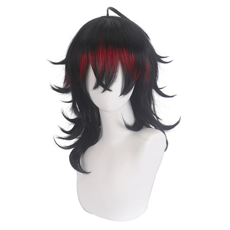 Anime VTuber Vox Cos Wigs with Cosplay Men Costumes Headwear 55cm Long Simulation Scalp Thick Mixed Puffy Long Hair Wigs