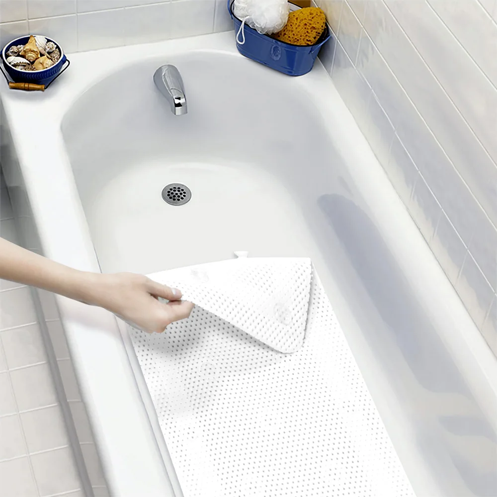 PVC Breathable Non-slip Bathroom Bathtub Mat 3D Mesh Layers Bath Cushion With Pillow Foldable Spa Body Full Bath Cushion Pillow